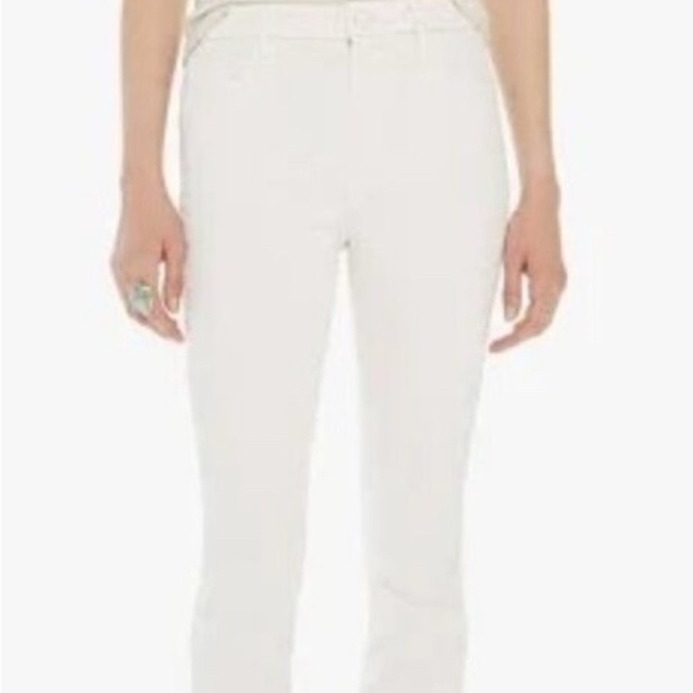 MOTHER Women's Straight Leg White Jeans